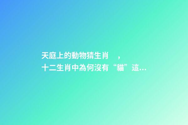 天庭上的動物猜生肖，十二生肖中為何沒有“貓”這一屬相